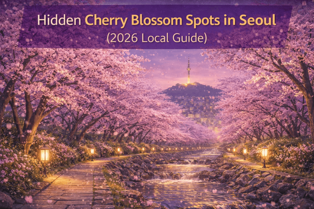 Hidden cherry blossom spots in Seoul with N Seoul Tower during spring